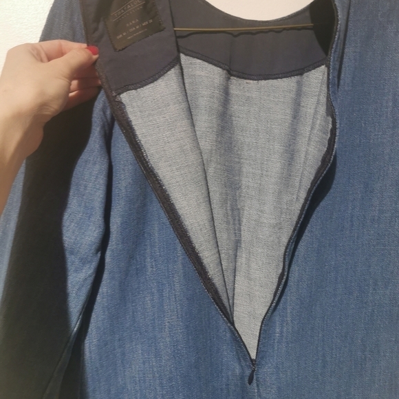 ZARA vintage medium denim 3/4 sleeve dress - Picture 7 of 7